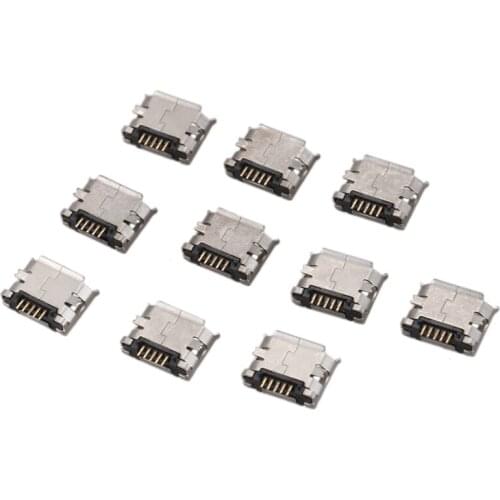 10 pieces Micro USB type B female 180 Grade 5 pin surface mount SMD welding Jack
