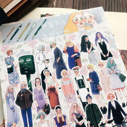171pcs Cute Kawaii Self-made Pretty Girls Scrapbooking Stickers Decorative Sticker /notebook Diary Welt Diy Craft Photo Albums