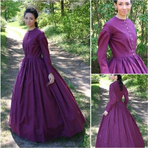 1860S Victorian Corset Gothic/Civil War Southern Belle Ball Gown Dress Halloween dresses US 4-16 V-1245