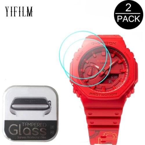2PACK 9H 2.5D Tempered Glass For Casio G-SHOCK GA-2100THB GA-2100TH GA-2100THS GA-2100 GA-2000GZ Ultra Clear Screen Protector