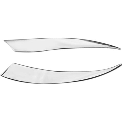 2Pcs ABS Chrome Front Plated Headlight Cover Head Light Lamp Eyelid Eyebrow Trim for Mazda 3 Mazda3 BM 2014-2016