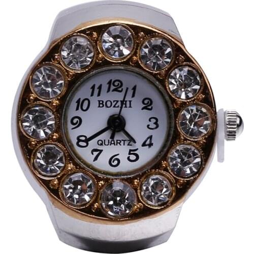 2 PCS Free shipping 2017 Popular Creative Lady Girl Steel Round Elastic Quartz Finger Ring Watches