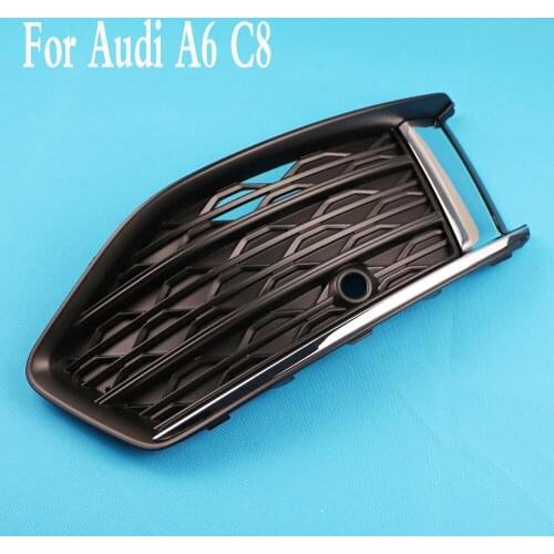 4KD807648 Right Side Front Bumper Fog Lamp Cover Trim Frame Foglight Grill For Audi A6 C8 2019 2020 2021