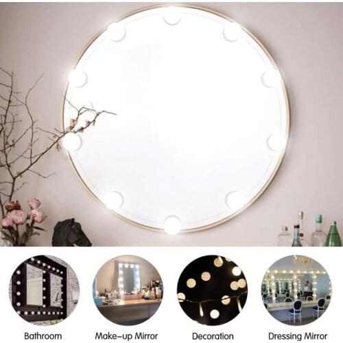 6/10/14pcs LED Bulb Makeup Mirror Lamp Portable Dimmable White Light Vanity Lights 5V USB Dressing Table Wall Lamp Mirror Light