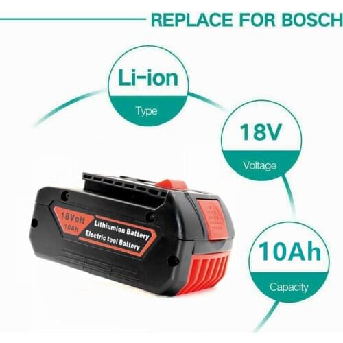 NEW 18V 10Ah Lithium Rechargeable Battery for Bosch Cordless Power Tools Battery BAT609 BAT610G BAT618 BAT620 BAT622 GSB 180-LI