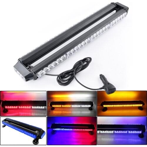 26" Car Emergency Security Warning Flash Strobe Light 54LED Tractor Agricultural AVT Offroad LED Lights Bar Amber Red White Blue