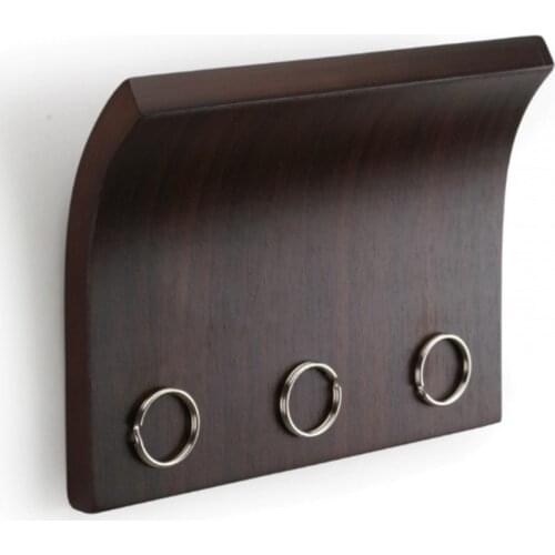 Wooden magnet multifunctional storage rack key frame wooden storage device wall log key ring strong magnetic hook suction cup