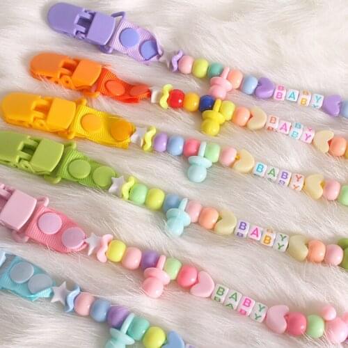Baby Pacifier Clips Chain Newborn Nipple Holder For Nepple Infant Dummy Clip Cartoon Soother Strap Girls Boy Chewing Toys Gift