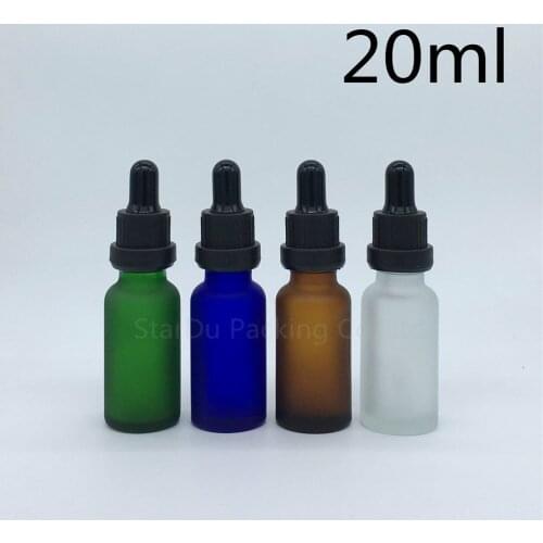 Travel bottle 20ml amber green blue Transparent frosted glass essential oil bottle,20cc tamper evident dropper bottle 500pcs/lot