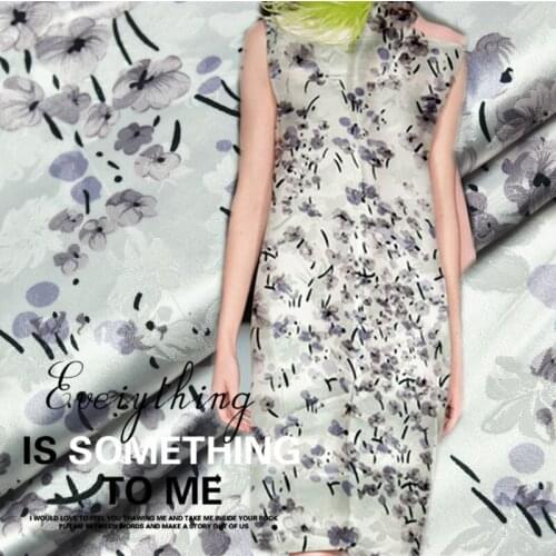 LEO&LIN Stretch Satin Jacquard Small Floral Dress Shirt Fabrics Chemical Fiber Fabric Pants 50cm