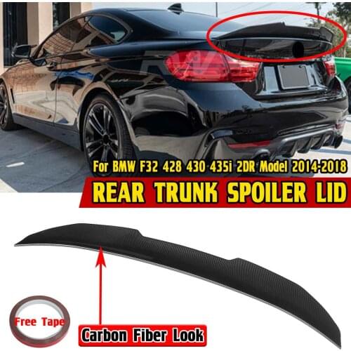 Glossy Black/Carbon Fiber Look Car Rear Trunk Boot Lip Spoiler Wing Lip PSM Style For BMW F32 428 430 435i 2DR Model 2014-2018