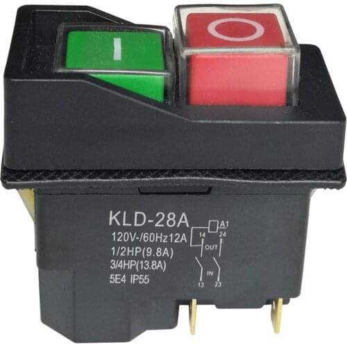 KLD-28A 120V Waterproof Electromagnetic Pushbutton Switch Safety Push Button Switches for Slicer 4Pins 5E4