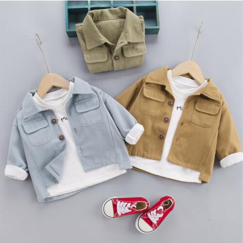 2020 New Spring Autumn Fashion Baby Clothes Boys Girls Cotton solid coat causal jacket Infant Kids top outwear 1 2 3 4 5 years