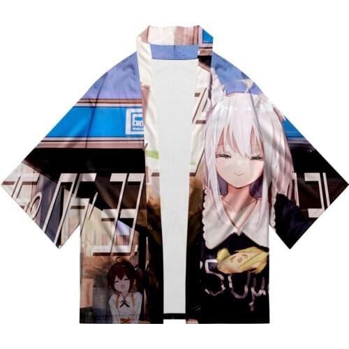 HOLOLIVE Shirakami Fubuki 3D Printing Summer Holiday Women/Men Three Quarter Sleeve Sexy Style Blouse Kawaii Fashion Kimono