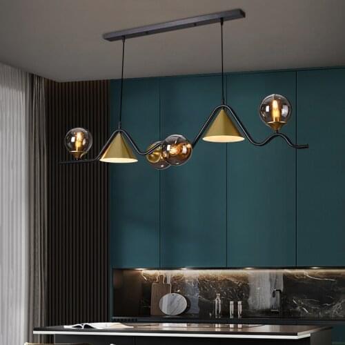 Minimalist Dining Room Chandelier Modern Simple Nordic Strip Dining Room Dining Table Bar Table Dining Room Lamp 2021 New