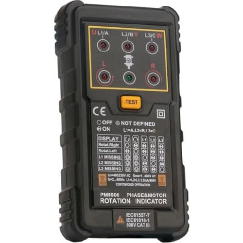 MS5900 120V-400VAC Three Phase Rotation Indicator Meter Phase Sequence Tester