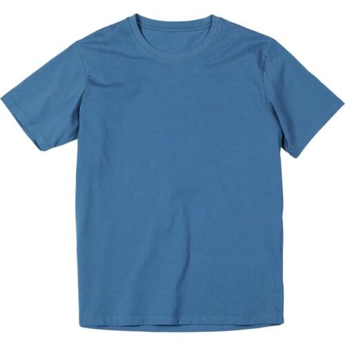 Men O-Neck Solid Color T Shirt Basic Tees Plus Size Short Sleeve Tops 2021 Summer New 100% Cotton T-Shirt