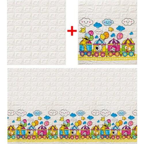 3D Brick Wall Stickers Living Waterproof Foam Room Bedroom DIY Adhesive Wallpaper Art 77*70*0.6 cm home Wall Decals