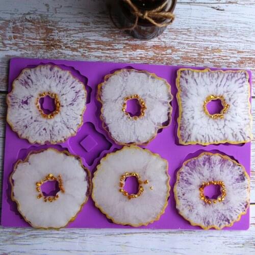 Irregular Crystal Epoxy Resin Coaster Tray Silicone Mould DIY Home Decoration Supplies