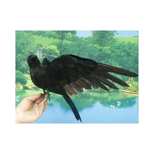 New simulation black crow bird model foam&furs wings crow doll gift about 30cm 1770