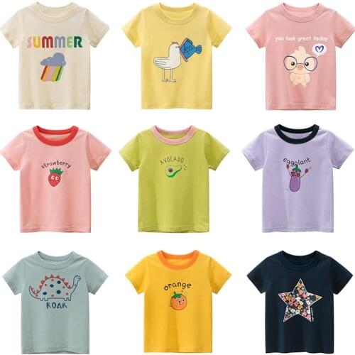 2020 New Summer Boys Girls T Shirt Fashion Print Kids Boy Cotton Short Sleeve Baby Cartoon Childrens Clothes Brand Tee Tops