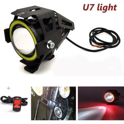 2Pcs Motorcycle Headlights Front Spotlight 12V U7 LED Light Fog Lamp For BMW F800GS F800GT R1200GS f 800 gs Adventure HP2 Enduro