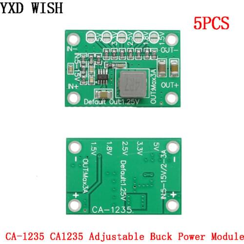 5PCS CA1235 Adjustable Power Module CA-1235 Buck Power Module 1.25V 1.5 1.8 2.5 3.3 5V Output 5-16V Input Step-Down Power Supply