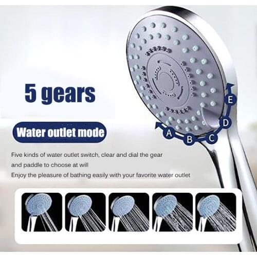 Bathroom Shower Jetting Shower Head Water Saving Handheld Adjustable 5 Modes SPA Shower bath Head with hose Bathroom Accessories