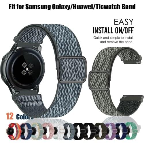 Nylon Band for Samsung Galaxy Watch Active 2 46mm 42mm amazfit gts bip 20mm 22mm Adjustable strap for Huawei watch GT 2 TicWatch
