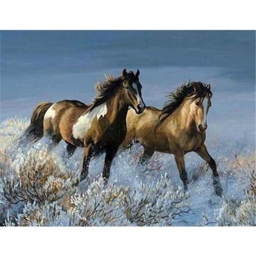 Animal Horse Pre-Printed 11CT Cross Stitch DIY Embroidery Full Kit DMC Threads Knitting Painting Craft Handiwork Sales Decor