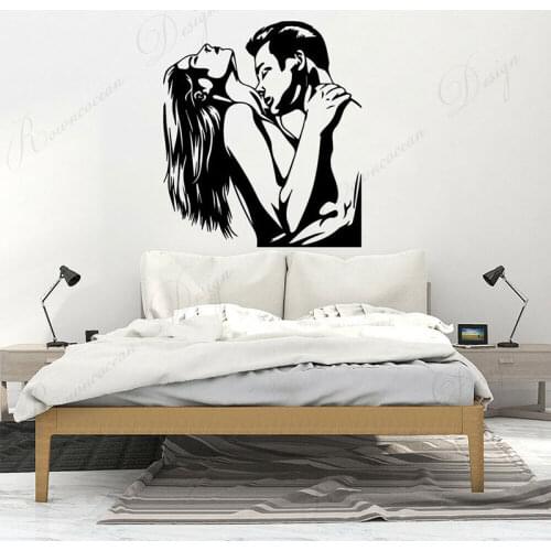 Sexy Lover Wall Stickers Vinyl Modern Home Decoration Room Bedroom Wall Decals Removable Self-adhesive Murals Wallpaper 4233