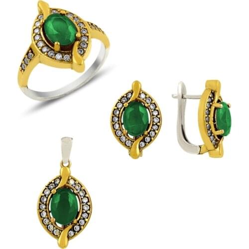 Silver 925 Sterling Authentic Zircon Cubic Zirconia Set