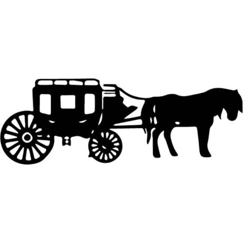 Ancient Big Wheel Pull Cargo Carriage Decals High Quality Car Decoration Personality Pvc Waterproof Decals Black/white, 17cm*6cm