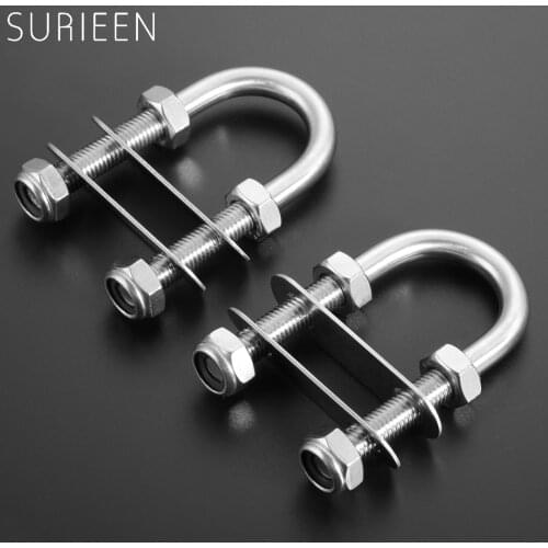 SURIEEN 2pcs Bow Stern Eye U Bolt 316 Stainless Steel Boat Marine Bolt Rope And Rigging Shrouds M10 x 90 Yacht Boats Accessories
