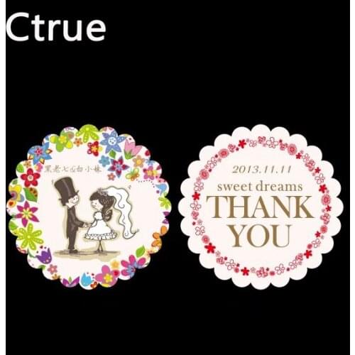 Diameter 4cm Personalized name & date wedding Gift Tag Custom candy box tags DIY Gift Label rustic wedding decoration DIY craft