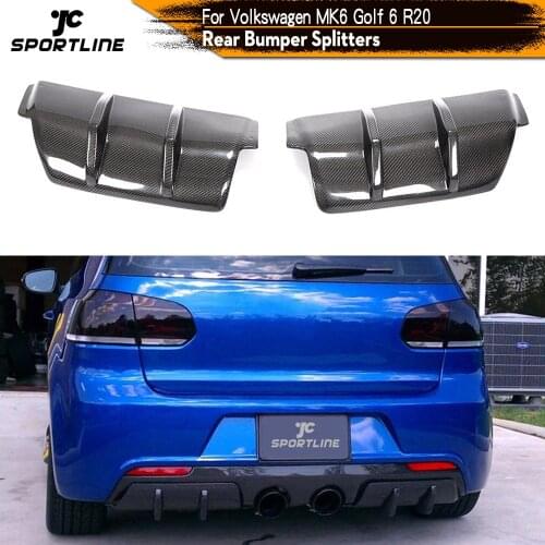Carbon Fiber / FRP Rear Bumper Lip Cover Trims for Volkswagen Golf 6 VI MK6 R20 2010 2011 2012 2013 Rear Diffuser Plate Guard