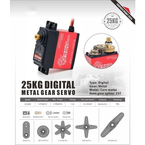 Waterproof Servo 25kg Servos SURPASS HOBBY servo S2500M Digital Large Torque Aluminium Metal Gear For RC Car Crawler Boat Plane