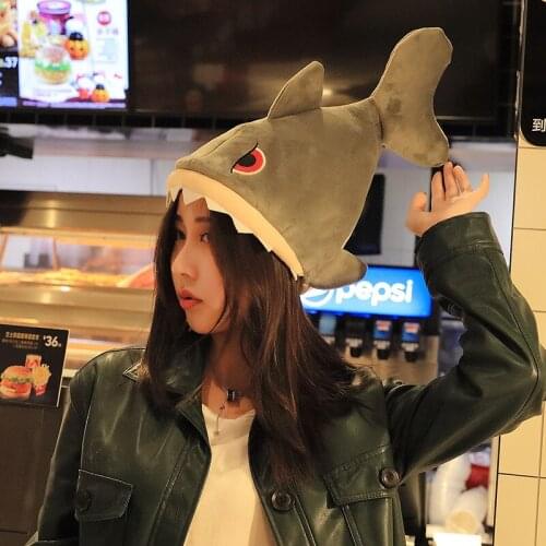 Funny Shark Hat Cute Stuffed Doll Creative Electric Toy Singing and Moving Childrens Novelty Hat Birthday Present