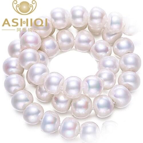 ASHIQI 100% Natural White Freshwater Pearl Necklaces for women gift , Real Pearl jewelry