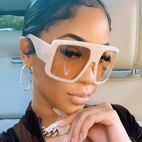 2021 Newest Design Big Frame Oversized Sunglasses Women Luxury Brand Large Flat Top Sun Glasses Trendy Gradient Shads AS054