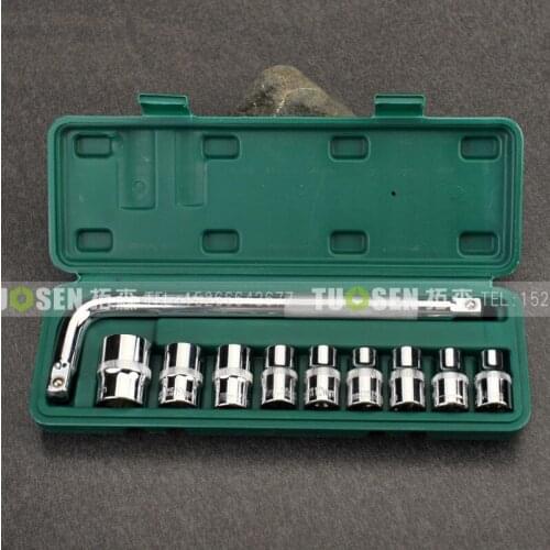 10 Sets Of Chrome Vanadium Steel Sleeve Tool Set Set Bending Rod Sleeve Head Sleeve Wrench