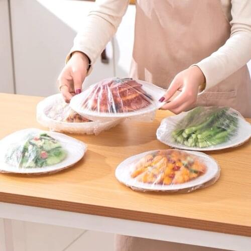 100Pcs Disposable Fresh-keeping Cover Household Fresh-keeping Bowl Cover Kitchen Packaging Bag Vegetable and Fruit Plastic Bag
