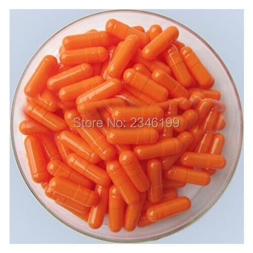 1000pcs//lot Orange Empty Capsule Shells, DIY Size 2# Powder Capsule Container, Wishes Paper Storage Box