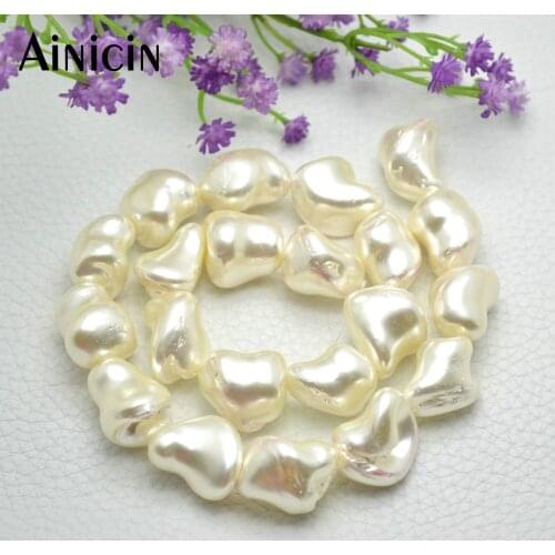 2 Strands New Arrival Free Form Bone Shape 18~20mm White Shell Beads DIY Jewelry Making Strand Loose Beads