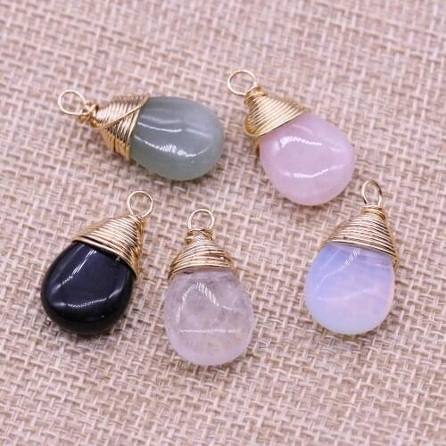 2Pcs Natural Stone Pendant Drop-shaped Winding Exquisite Agates For Jewelry Making DIY Necklace Bracelet Accessory