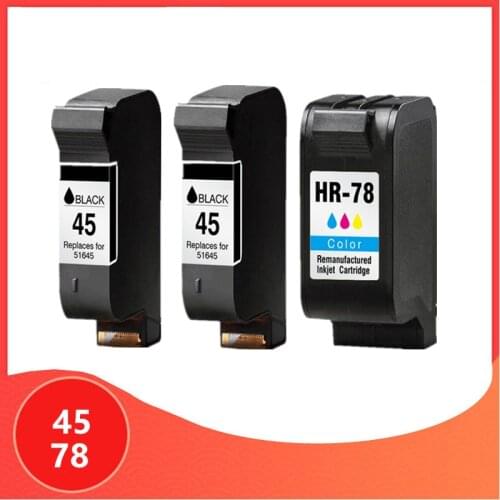 3Pack Compatible For HP45 For HP78 ink cartridges For HP 45 for hp 78 deskjet 1220c 3820 3822 6122 6127 930c 932c 940c printers