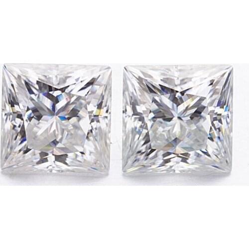 3pcs square princess cut 5*5mm E/F high quality moissanites manufacturer