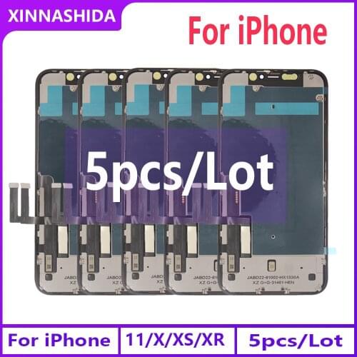 5 Pcs/Lot INCELL OLED LCD For APPLE iPhone 11 X XR XS XS LCD Display Touch Screen Digitizer Assembly Replacement Parts Tested