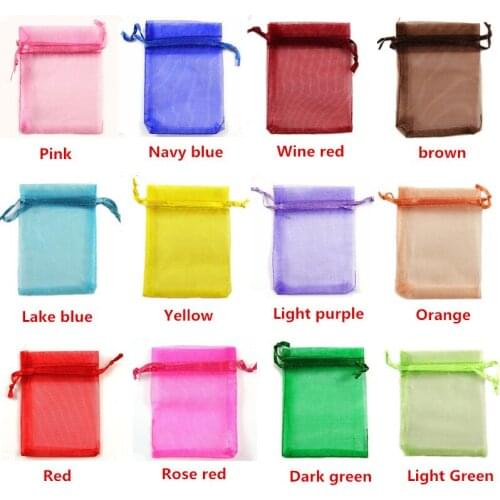 Hot Sale 50Pcs 11x16cm Organza Bags Jewelry Packaging Drawable Gauze Element Gift Bag Wedding Decoration Supplies 19 Colors 8Z