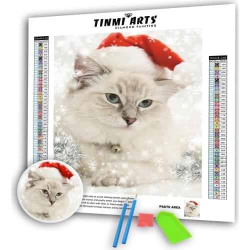 5D Diamond Painting Canvas Christmas White Cute Cute Full Round Drill DIY Mosaic Cross Stitch Pattern Handmade Embroidery Decor